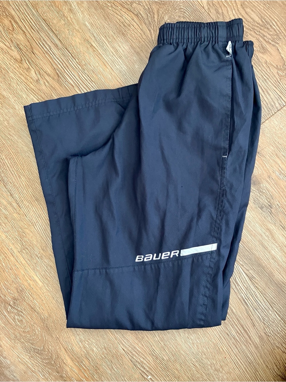 Bauer Black Boys/Girlss Warm Up Pants with Reflective Logo